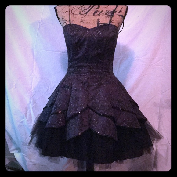 Dark Purple and Black Dress